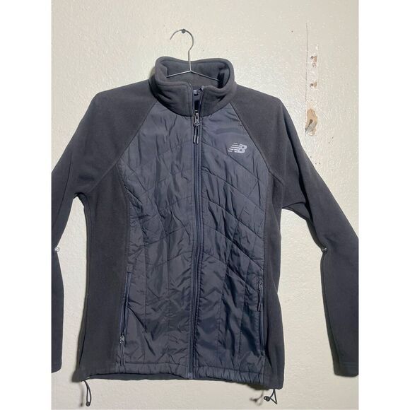 New Balance Jacket Womens Medium Gray Ladies Full Zip Pockets Fleece - Picture 1 of 8